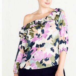 J. Crew Mercantile Floral Printed Ruffle Blouse